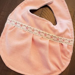 Handmade Pink & White Cloth Bib
